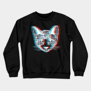 Psychedelic Trippy Rave Cat Abstract Vaporwave Gift Crewneck Sweatshirt